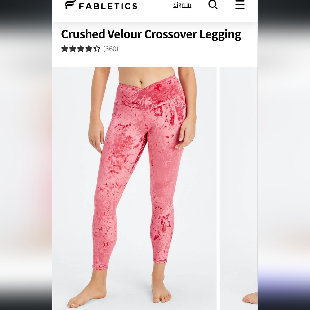 *NEW* Fabletics High Waisted Crushed Velour Crossover Leggings